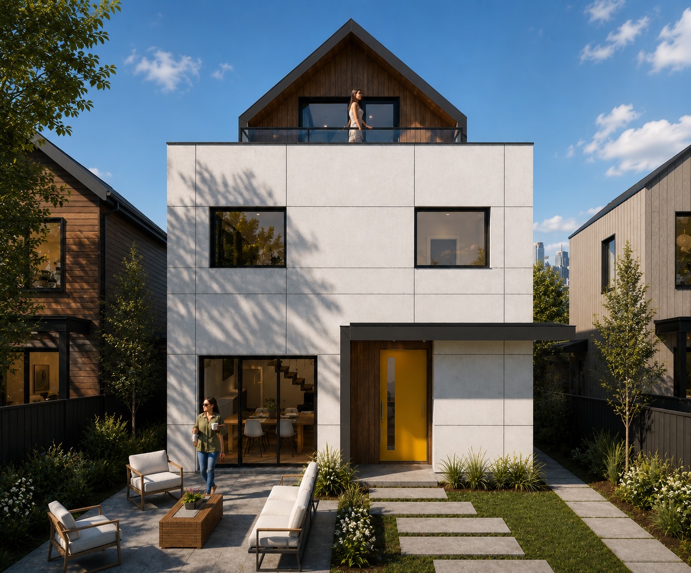 Modern modular duplex Vancouver — exterior view 4