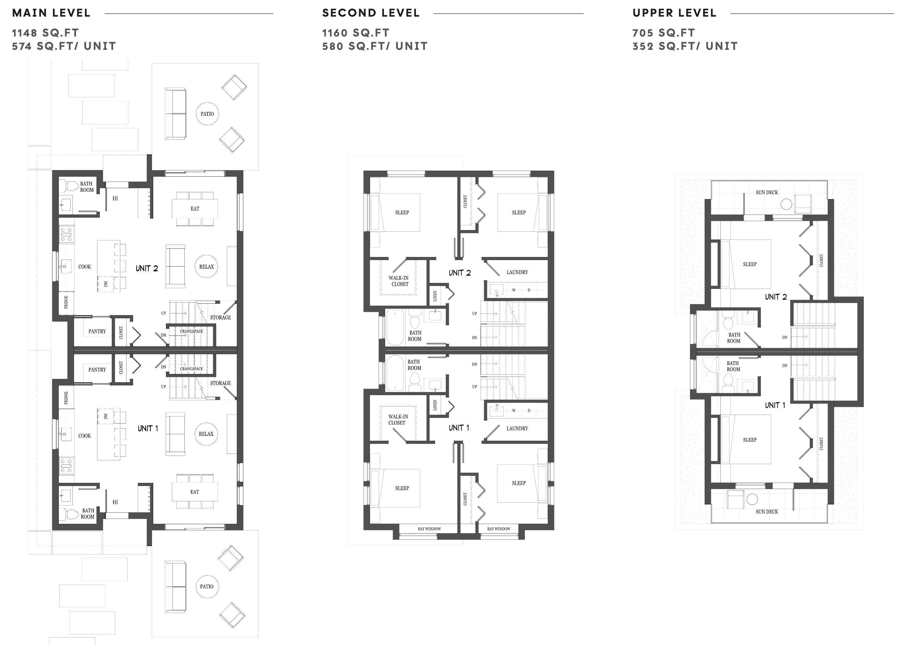 Modern modular duplex Vancouver floor plan