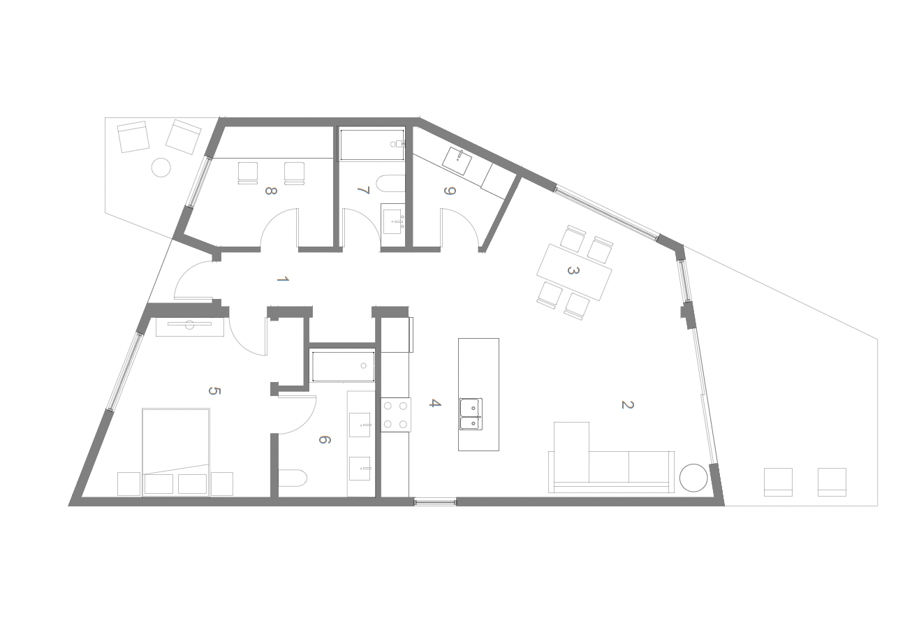 Modern backyard modular ADU British Columbia floor plan