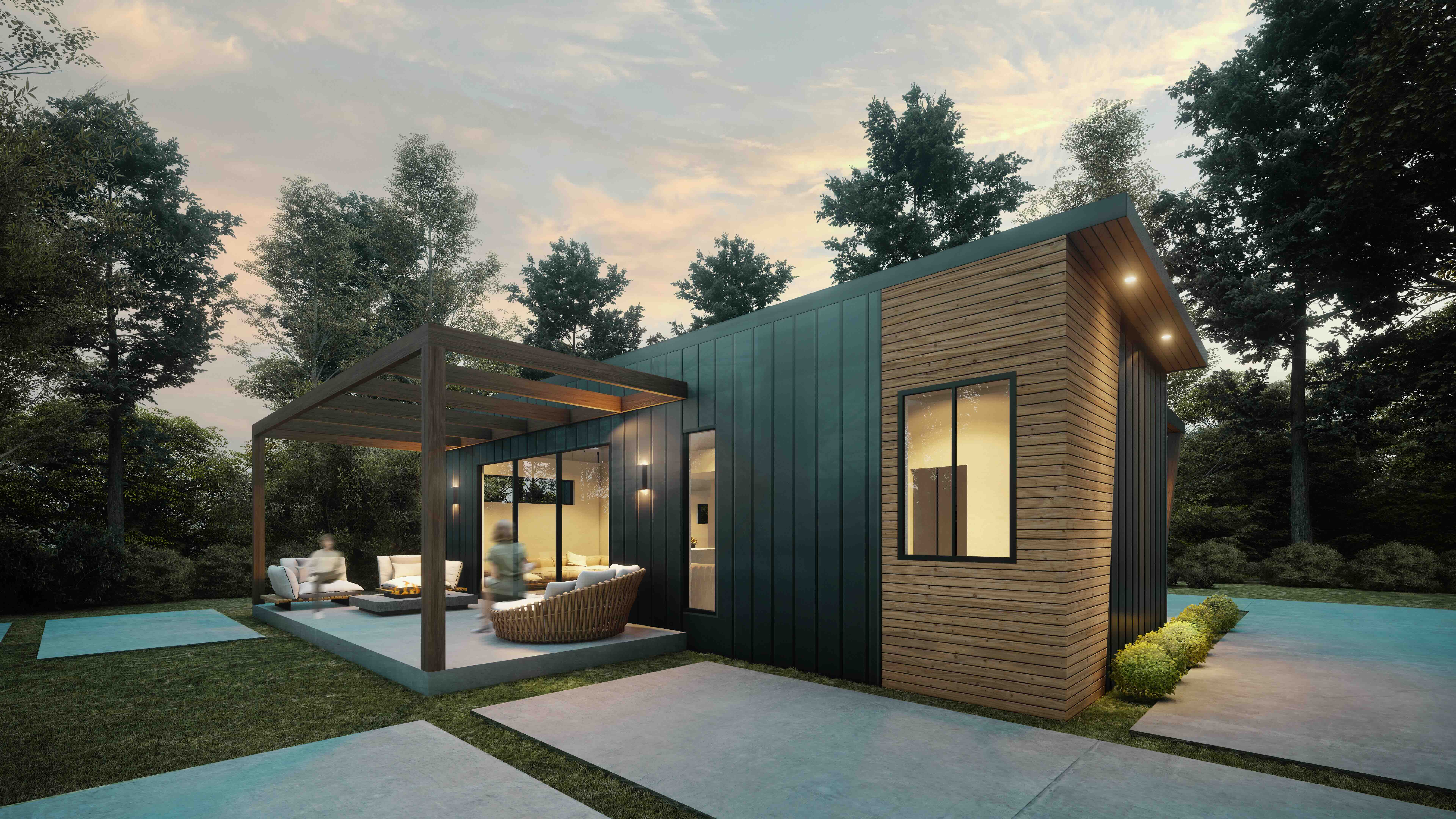 Modern prefab home Vancouver Island — exterior view 2